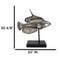 Nautical Marine Silver Tone Lyretail Anthias Fish Sculpture With Pole Stand Base