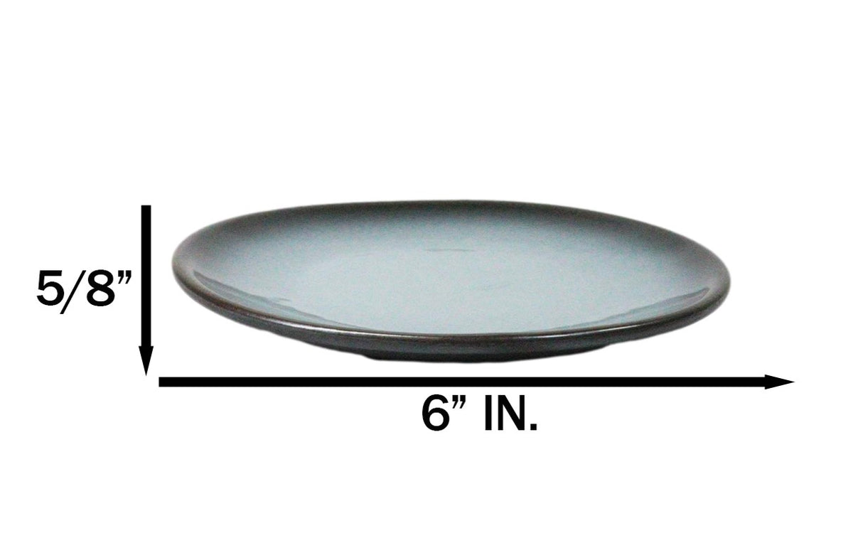 Set Of 5 Blue Sky Stars Seikai Round Appetizer Dessert Salad Ceramic Plates 6"D