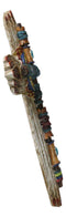 Southwestern Tribal Indian Feathers Turquoise Rocks Navajo Symbols Wall Cross
