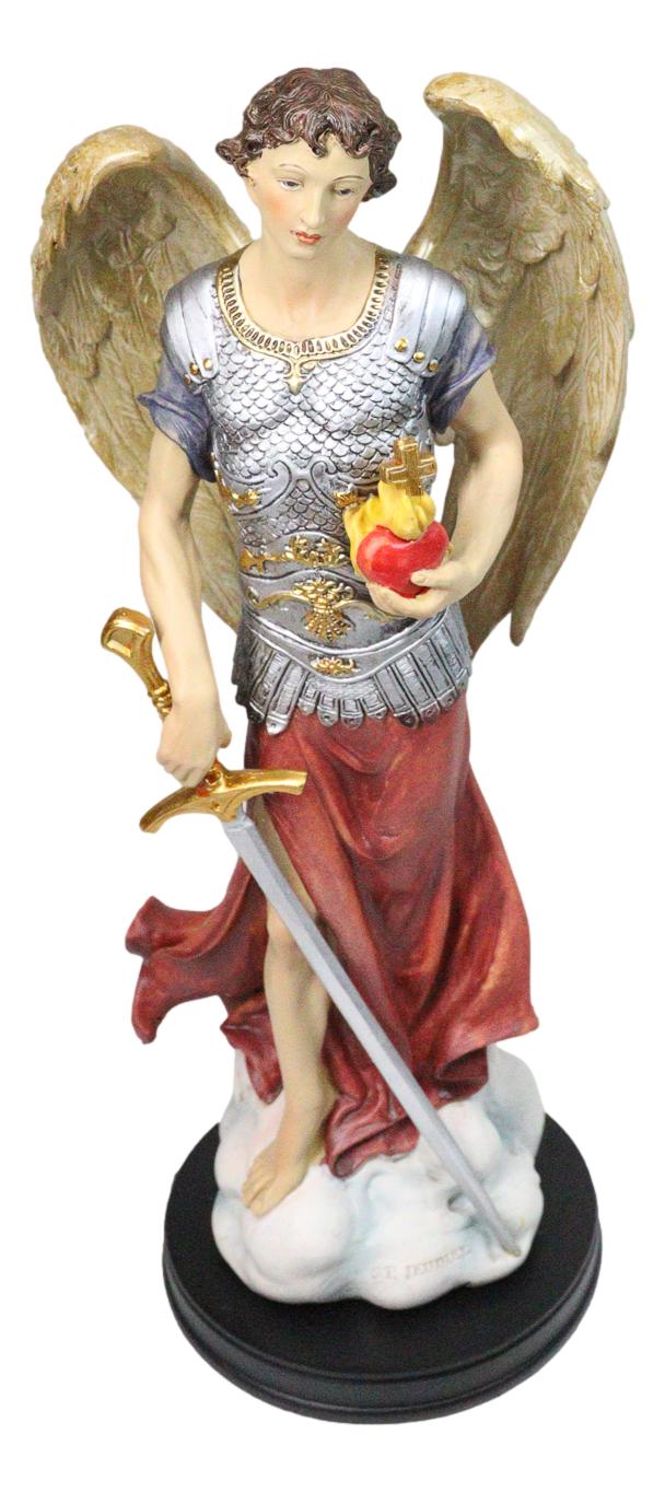 Large Catholic Christian Archangel Saint Jehudiel Laudation Of God Figurine 13"H
