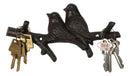 Set of 2 Cast Iron Rustic 2 Lovebirds Perching On Branch 2-Pegs Wall Hooks
