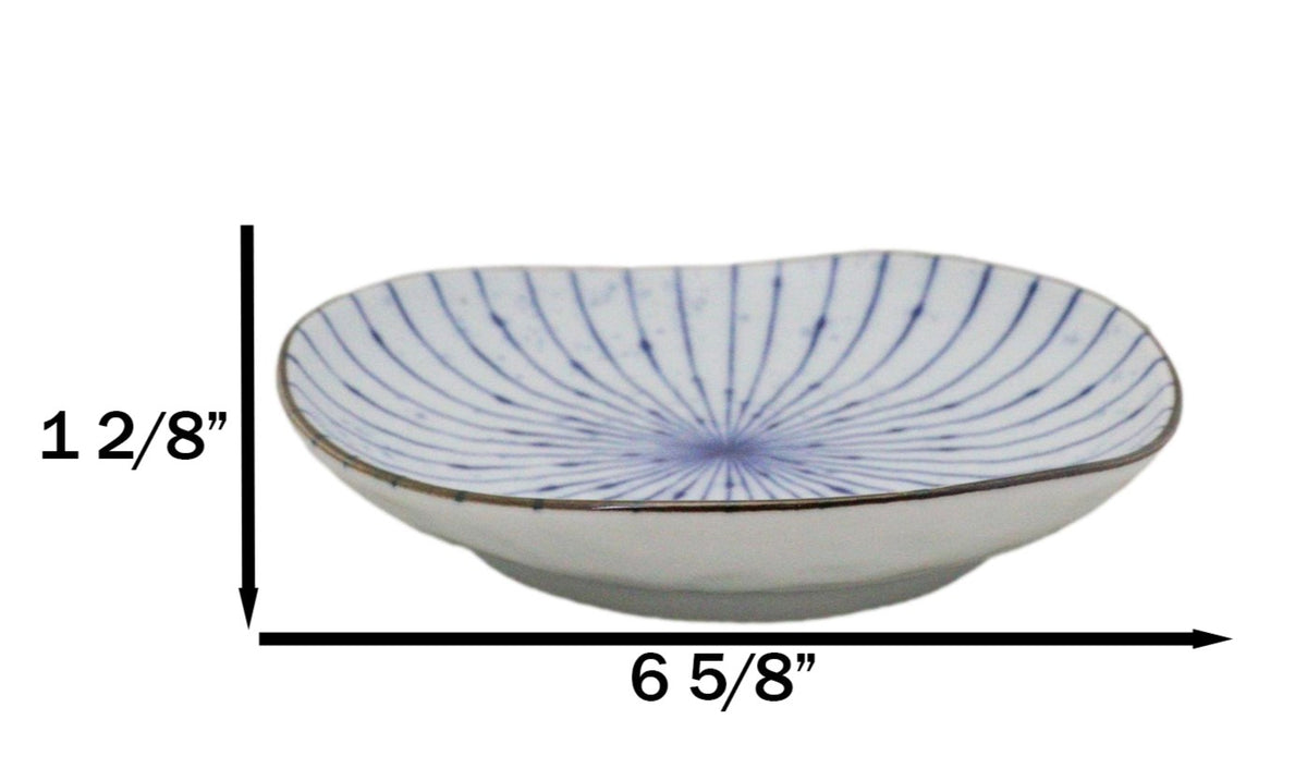 Pack Of 6 Fubuki Tokusa Made In Japan Round Flair Appetizer Shallow Bowls Plates
