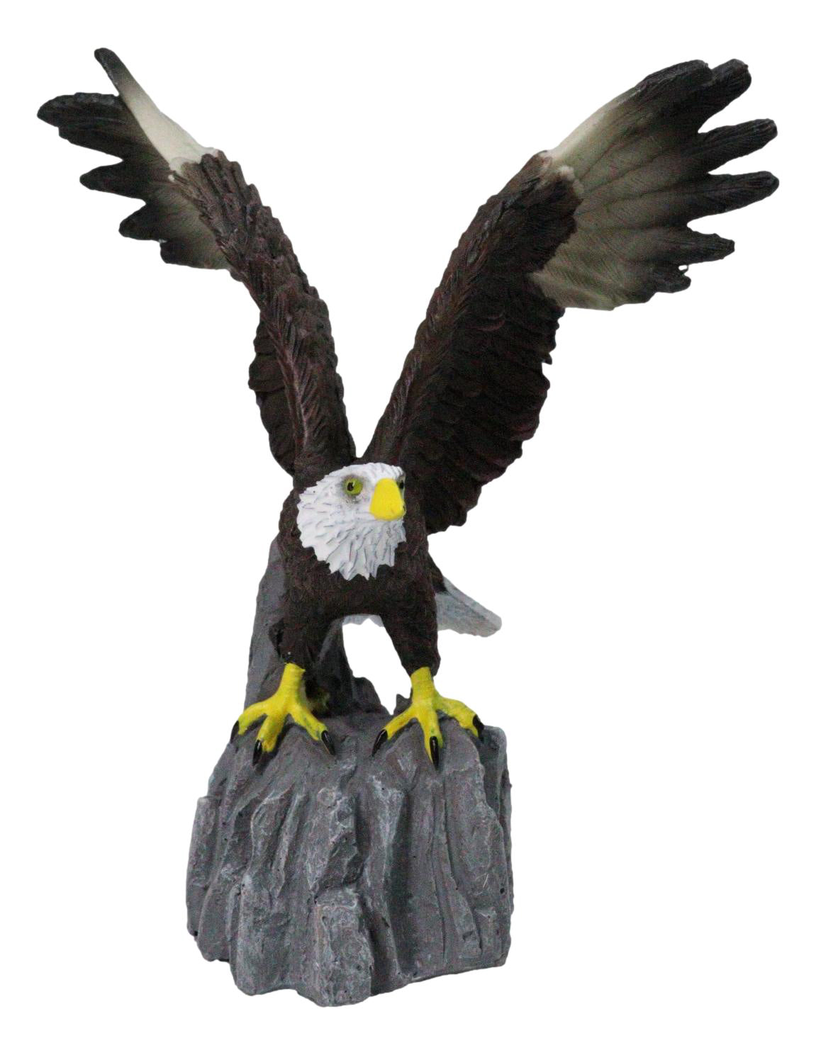 American Pride Bald Eagle with Open Wings by Rocky Cliff Ledge Figurine 5.75"H