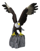 American Pride Bald Eagle with Open Wings by Rocky Cliff Ledge Figurine 5.75"H