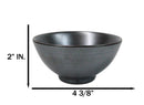 Pack Of 6 Black Tetsu Kesho Collection Small Rice Soup Appetizer Bowls 10oz