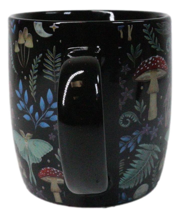Wicca Magic Dark Forest Mushrooms And Wild Herbs Porcelain Coffee Mug Cup 12oz