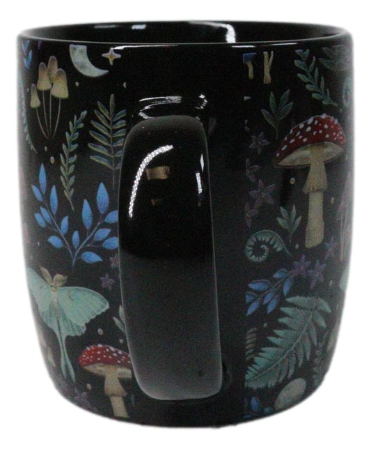 Wicca Magic Dark Forest Mushrooms And Wild Herbs Porcelain Coffee Mug Cup 12oz