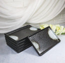 Pack Of 6 Charcoal Hakumu Ceramic Rectangular Sushi Plate Raised Straight Edge