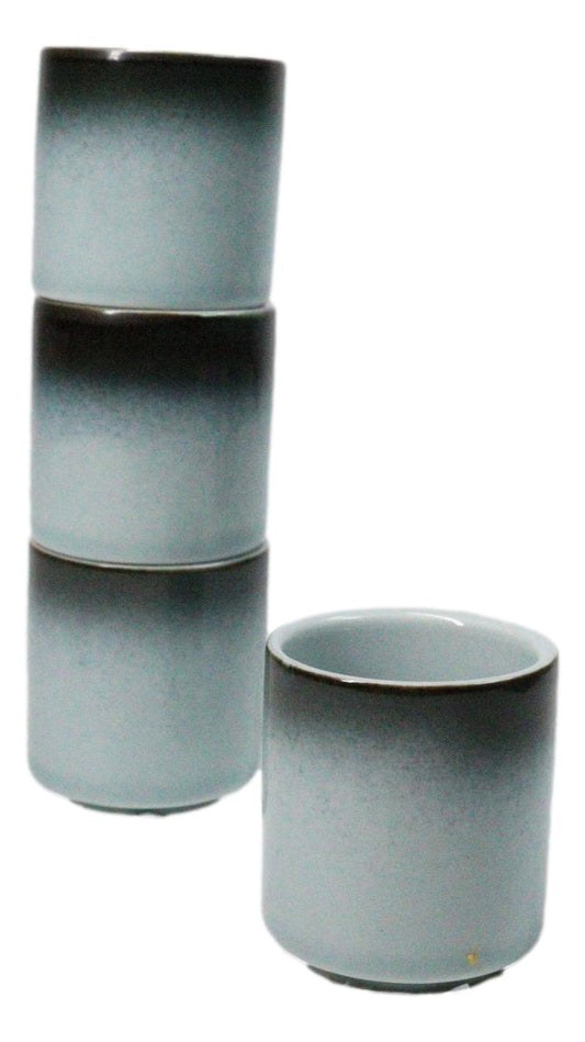 Set of 4 Artistic Blue Sky Stars Seikai Porcelain 1.25oz Ochoko Yuzu Cups