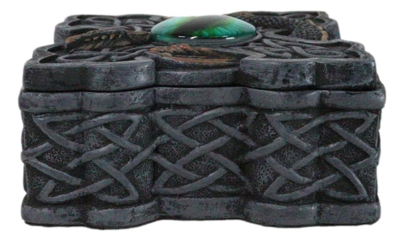 Celtic Knotwork Cross Eye Of The Dragon Gothic Decorative Trinket Box Figurine