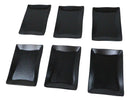 Pack Of 6 Black Silk Melamine Rectangular Wavy Sushi Dinner Buffet Plates 8.25”L
