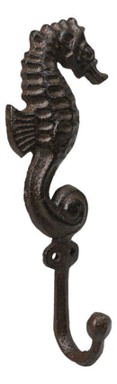 Pack of 2 Marine Ocean Nautical Seahorse Wall Cast Iron Rustic Coat Hooks