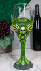 Bohemian Absinthe La Fee Verte Skull With Green Gem And Vine Stem Wine Goblet
