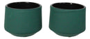 Green Modern Cylindrical Japanese Tetsubin Style Cast Iron Tea Cups Set of 4