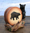 Rustic Woodlands Black Bear Paw Coaster Set 4 Round Coasters Figurine Holder 4"H