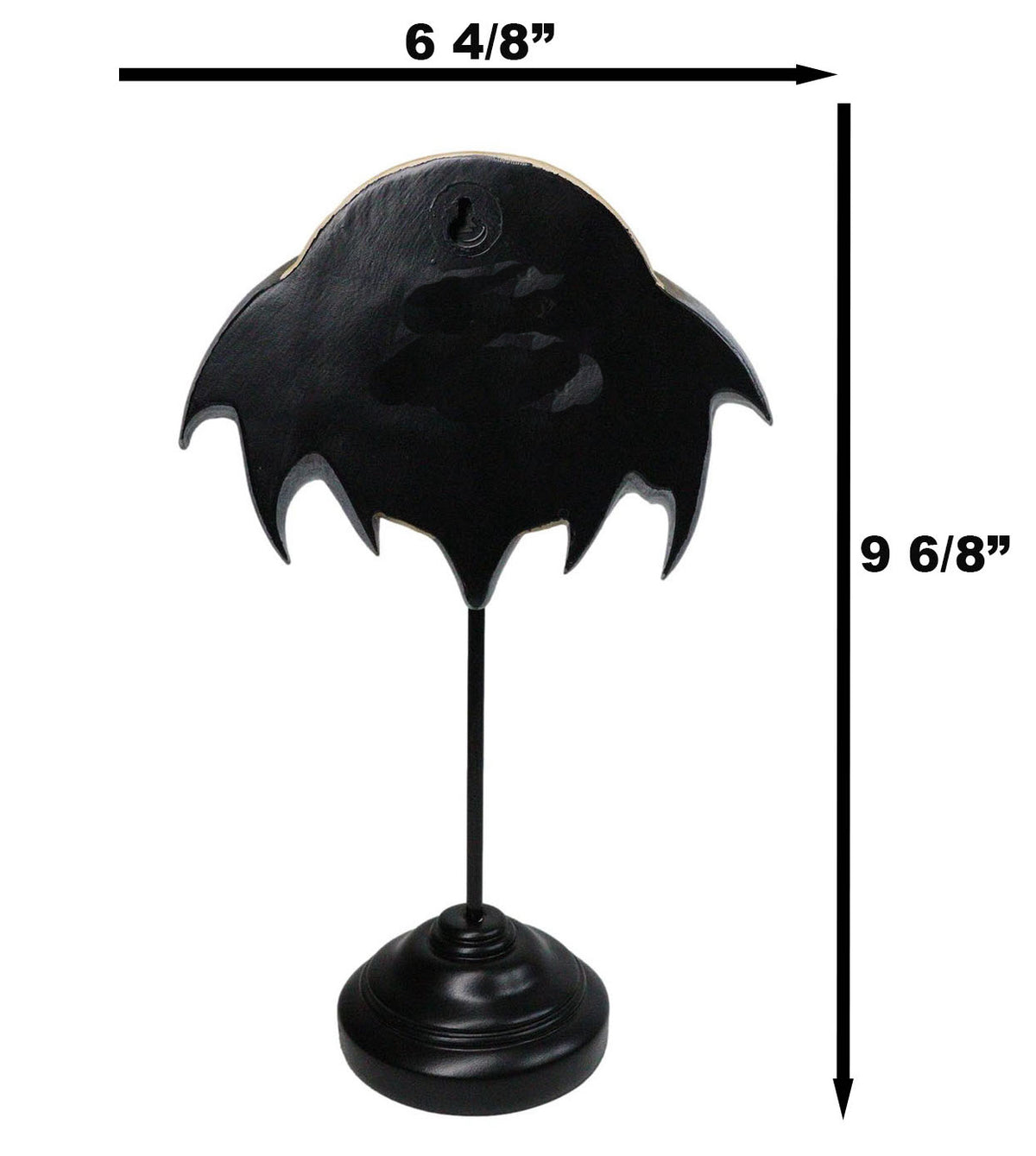 Gothic Phul Moon Bat Dracula Masque Ornament On Pole Stand Or Wall Sculpture