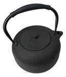 Matte Black Tokusa Vertical Lines Design Tetsubin Larger Cast Iron Teapot 33oz