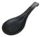 Pack of 6 Charcoal Grey Tone Hakumu Ceramic Asian Soup Spoons With Hook 5.75"L