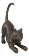 Cast Iron Crouching Feline Kitten Cat With Pointed Tail Ring Holder Figurine