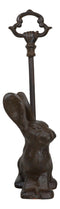 Rustic Cast Iron Bunny Hare Rabbit Door Stop Or Porter With Long Handle