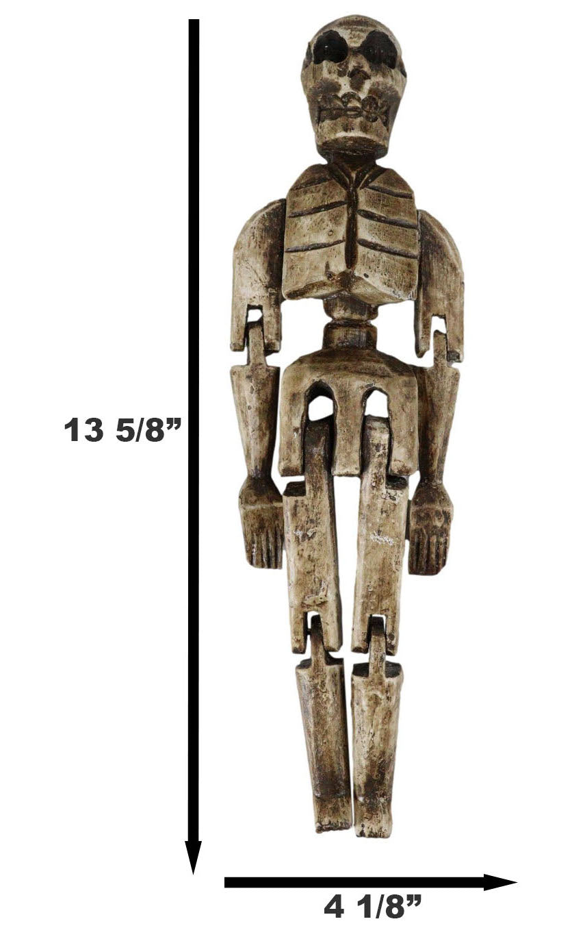 Balinese Wood Handicraft Day Of The Dead Wayang SKeleton Puppet Toy Figurine