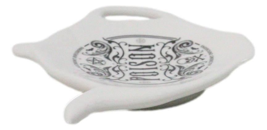 Pack Of 2 Wicca Poison Witch Alchemy Ceramic Tea Spoon Or Bag Holder Plates
