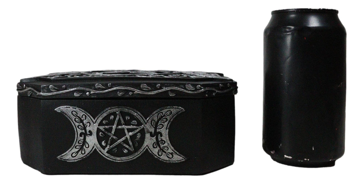 Wiccan Celestial Sacred Crescent Full Moon Triple Moons Decorative Trinket Box
