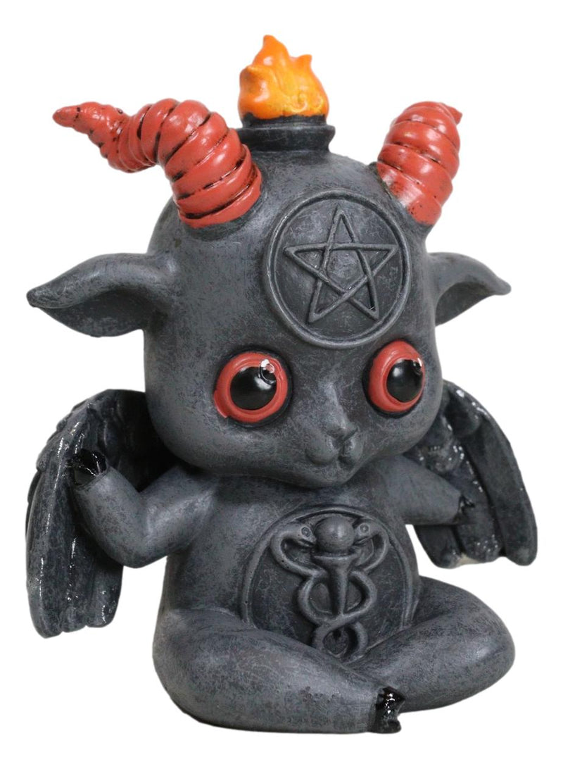 Wicca Occult Pentagram Baphy The Sabbatic Baby Goat Baphomet Meditation Figurine