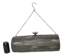 Rustic Farmhouse Distressed Metal Tree Log Hanging Wall Planter 19"L With Chain
