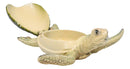 Marine Swimming Green Shell Sea Turtle Decorative Jewelry Trinket Box Figurine