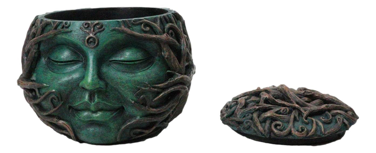 Wiccan Gaia Earth Goddess Mother Nature Keepsake Trinket Box Figurine