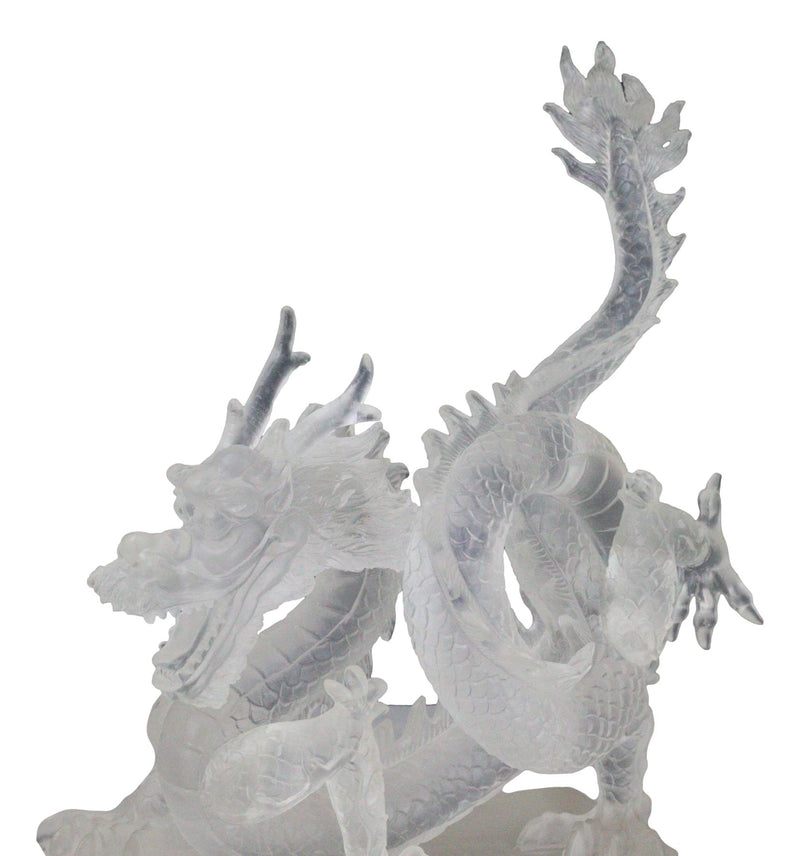 Legendary Chinese Orient Azure Dragon King Frosted Translucent Acrylic Figurine