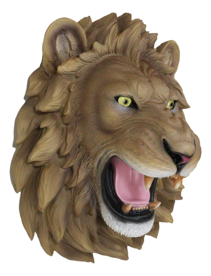 Ebros Gift Large King of The Jungle Roaring Lion Head Wall Mount Bust Sculpture Plaque