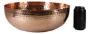 Large 13.75"D Round Hammered Iron Metal Serving Or Mixing Bowl Copper Finish