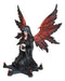 Hooded Cloak Dark Angel On Pentagram Ritual Floor Holding Crystal Ball Figurine