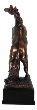 Large 20"H Western Black Beauty Prancing Horse Bronzed Resin Figurine With Base