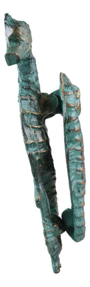 Nautical Coastal Marine Cast Iron Verdigris Seahorse Door Knocker Sea Horses