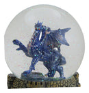 Legends Fantasy Blue Midnight Dragon Water Globe With Glitters Figurine 100mm