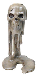 Wick of The Damned Melting Skull Brown Candlestick Taper Candle Holder FIgurine