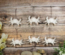 Set Of 6 Antique White Beach Crabs Ocean Marine Wall Hanger Decor Tree Ornaments