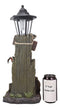 Ebros Western Rearing Horse with Welcome Sign Statue w/ Solar LED Lantern Light