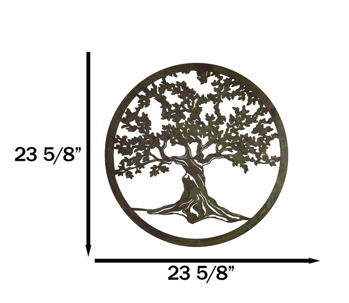 Green 24"D Oversized Celtic Tree of Life Medallion Metal Wall Circle Plaque