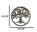 Green 24"D Oversized Celtic Tree of Life Medallion Metal Wall Circle Plaque