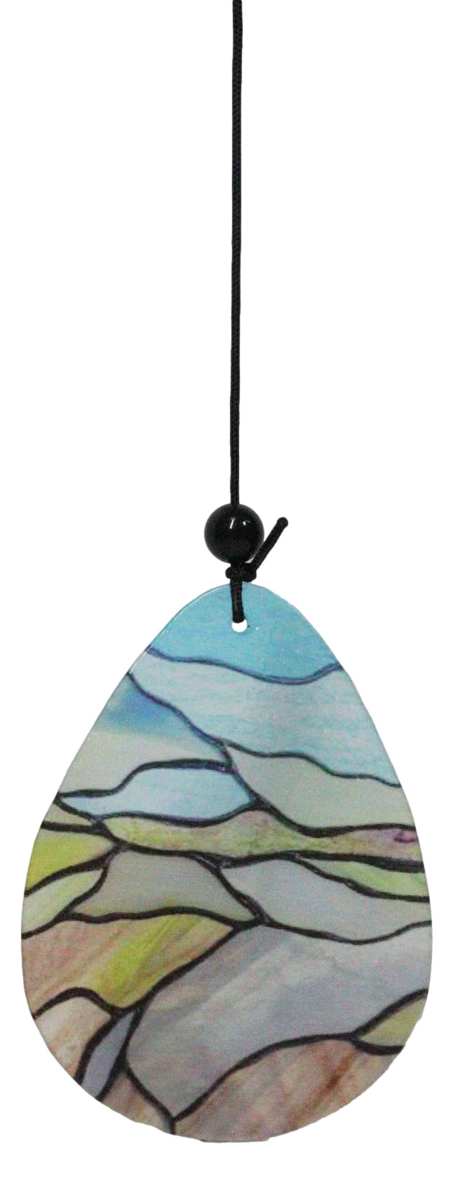 Blue Monarch Butterfly Colorful Art Glass Hanging Wind Chime With Metal Rods