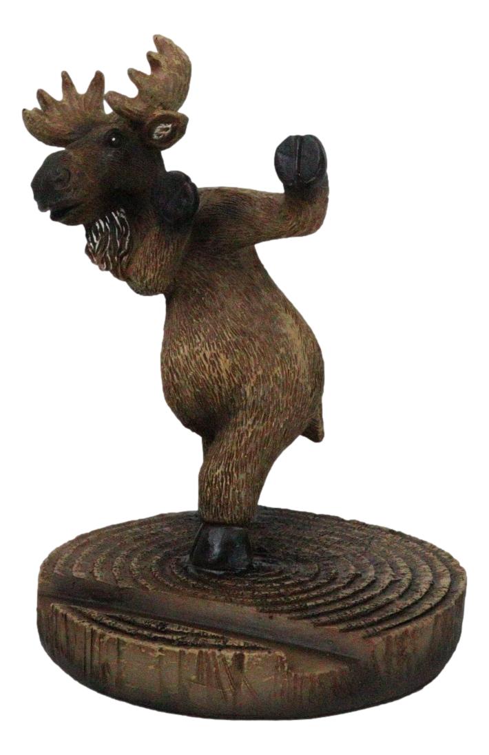 Rustic Western Whimsical Elk Moose Standing On Tree Ring Cell Phone Holder Stand