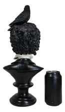 Gothic Day of The Dead Edgar Allan Poe Bust With Quoth The Raven Crow Figurine