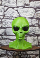 UFO Space Ship Martian Green ET Roswell Alien Head Bust Figurine 10.25"H