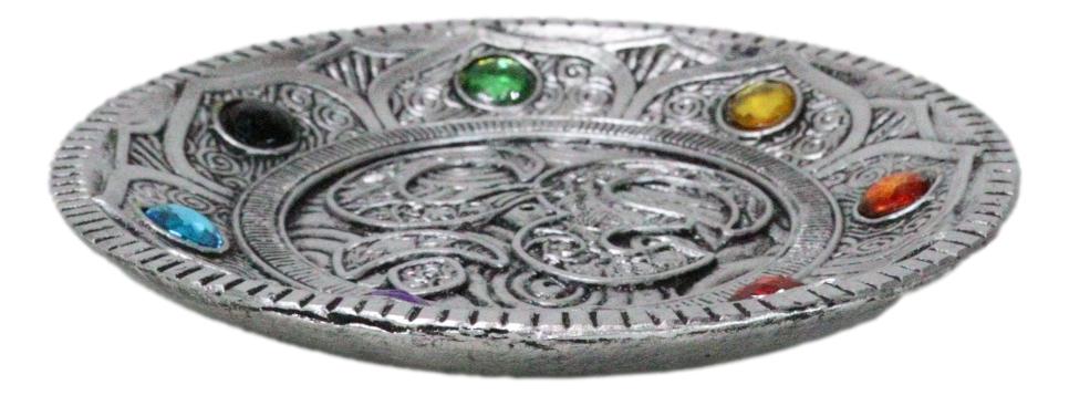 Feng Shui Buddha Ohm Symbol Lotus Mandala With 7 Chakra Gems Incense Burner - Ebros Gift