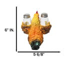 Rustic Farmhouse Country Rooster Chicken Salt and Pepper Shakers Holder Set 7"H