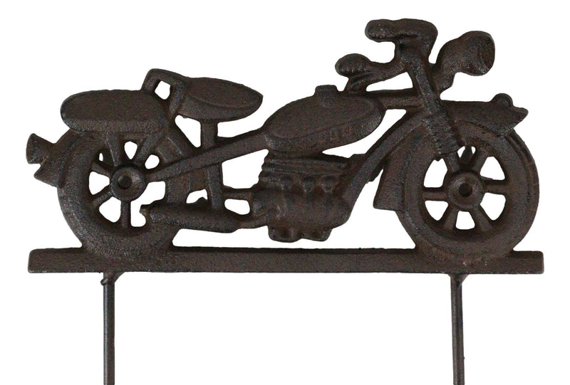 Rustic Cast Iron Retro Motorcycle Chopper Bike Wall Double Hooks Coat Hanger